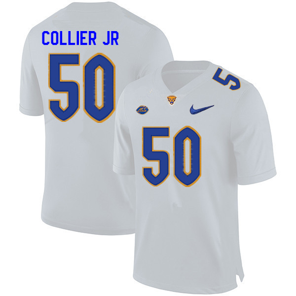 Men #50 Jason Collier Jr. Pitt Panthers College Football Jerseys Sale-White